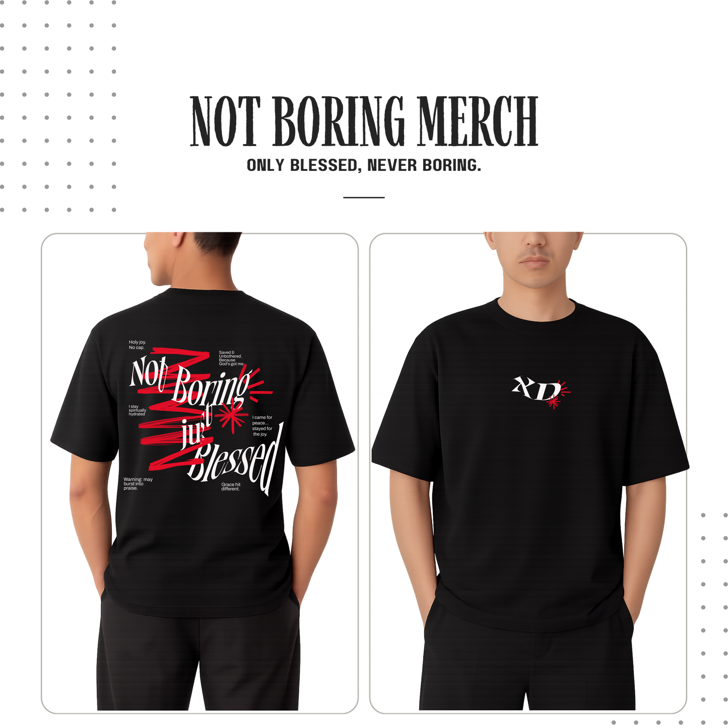 not boring tee black