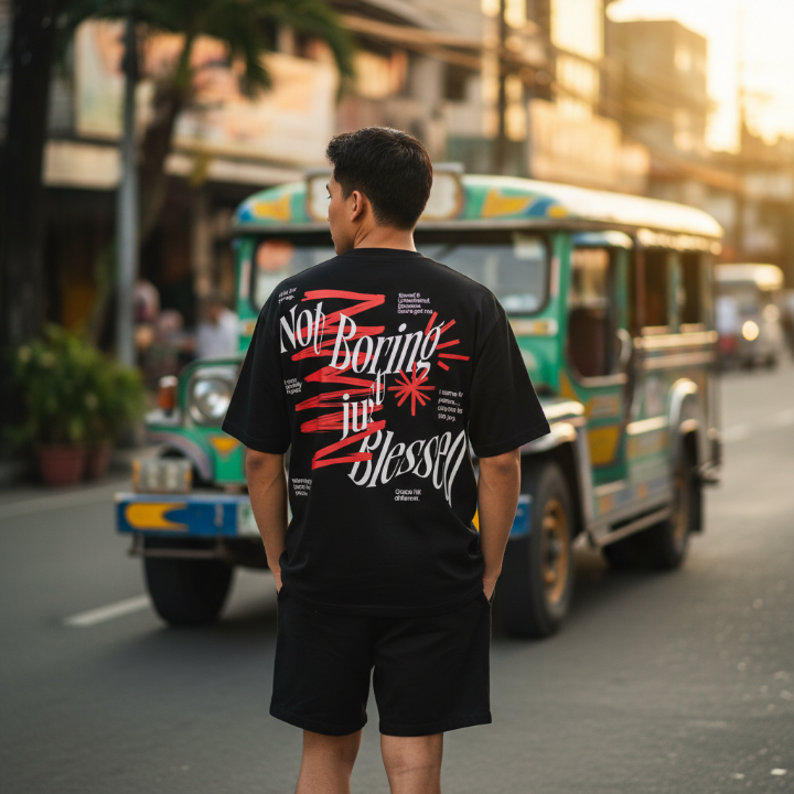 not boring tee black