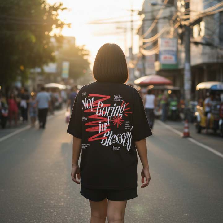 not boring tee black